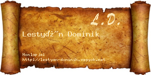 Lestyán Dominik névjegykártya